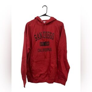 San Diego California Red Pullover Hoodie Distressed‎ Size M